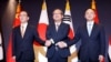 中日韩三国外交官在韩国首尔举行会谈。（2023年9月26日）