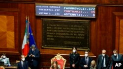 Gjatë votimit në senatin italian (14 korrik 2022)