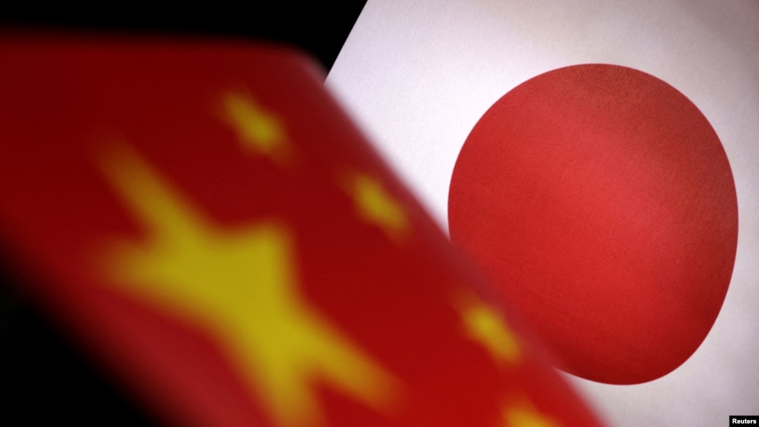 中國和日本國旗。（路透社）
