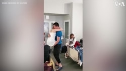 Enfermera ucraniana que perdió piernas en la guerra comparte baile con su esposo