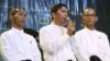 ၈၈ မျိုးဆက်ကျောင်းသားများအဖွဲ့ ခေါင်းဆောင်များဖြစ်သော ကိုမင်းကိုနိုင်၊ ကိုကိုကြီးနှင့် ကိုမြအေး။ (စက်တင်ဘာ ၁၅၊ ၂၀၁၂)