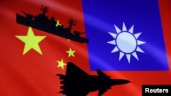 中国军队在台湾周边举行大规模军事演习示意图（路透社）