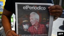 Primera plana de El Periódico de Guatemala anuncia el arresto de su director, José Rubén Zamora, por presunto lavado de dinero el 30 de junio de 2022.