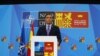 El presidente del Gobierno español, Pedro Sánchez, habla durante una conferencia de prensa en una cumbre de la OTAN en Madrid, el 30 de junio de 2022.