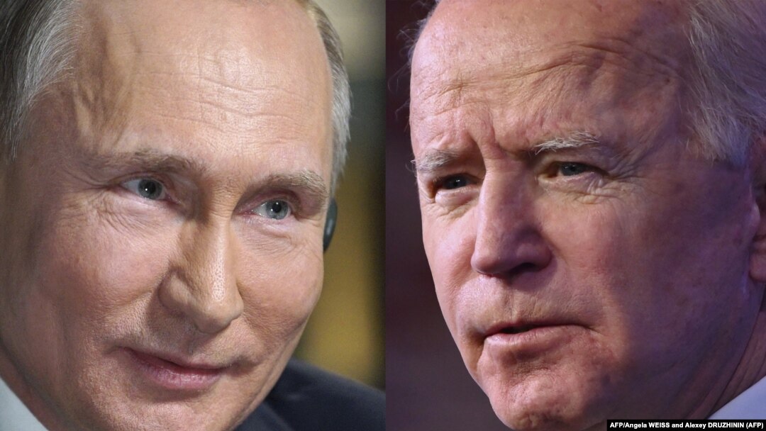 Kombinovana fotografija ruskog predsednika Vladimira Putina i američkog predsednika Džoa Bajdena.