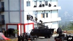Một cuộc diễn tập đa quốc chống khủng bố đã kết thúc ở Indonesia với một màn trình diễn giải cứu con tin do các binh sĩ tinh nhuệ thực hiện (13/9/2013).