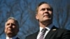 (L-R) US Special Envoy to the Middle East Steve Witkoff and US National Security Advisor Mike Waltz speak to reporters outside the White House on February 4, 2025, in Washington, DC.