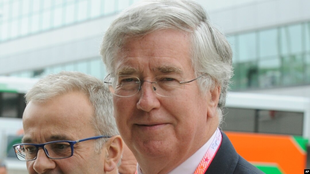 FILE - British Secretary of State for Defence Michael Fallon.