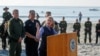 La secretaria de Seguridad, Kirstjen Nielsen, visitó el martes el punto fronterizo que separa a Tijuana, México, y San Diego.
