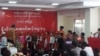 NLD ရုံးချုပ်တွင် ဗိုလ်ချုပ် အောင်ဆန်း ၁၀၁ နှစ်မြောက် မွေးနေ့ အခမ်းအနား ကျင်းပနေစဉ်။ Credit to မအိရွှေစင် (NLD)