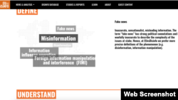 Screenshot podsajta sajta "Learn" (Učite) Evropske službe za spoljne poslove, koji je predstavljen 24. oktobra 2022, prvog dana Globalne nedelje medijske i informacione pismenosti