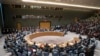 美国国务卿蒂勒森在联合国安理会会议期间谈论朝鲜局势。（2017年12月15日）