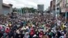 台湾民众在台北参加“全民公投反并吞”大游行，抗议中国对台湾的打压。 （2018年10月20日）