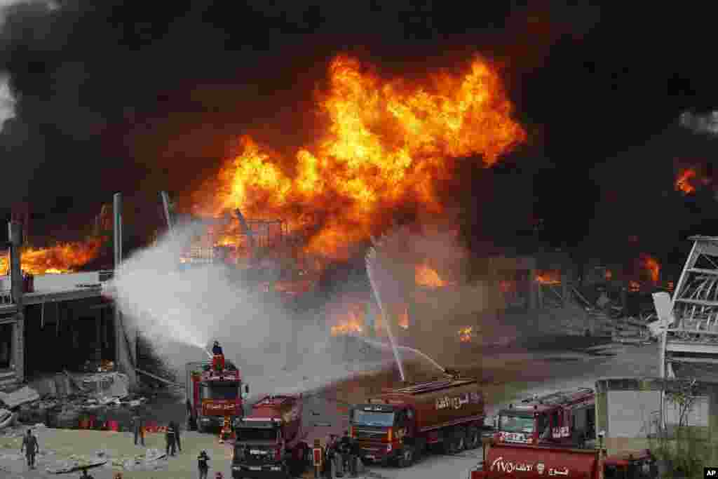A huge fire broke out at the Port of Beirut, Lebanon, triggering panic among residents traumatized by last month's massive explosion that killed and injured thousands of people.