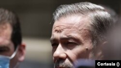 El representante de la unidad opositora de Venezuela, erardo Blyde, ofrece declaraciones antes de iniciar el segundo día de diálogo sobre Venezuela en Ciudad de México. [Foto: Cortesía AVN-Fotógrafo Wilmer Errades].