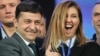 Президент Украины и лидер партии «Слуга народа» Владимир Зеленский с супругой