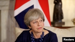 Britain's Prime Minister Theresa May is seen at 10 Downing Street, London, Dec. 5, 2017.