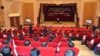 သမ္မတဦးသိန်းစိန်မှ ပြည်ထောင်စုဝန်ကြီးဌာနများ၊ တိုင်းဒေသကြီး ပြည်နယ်အစိုးရအသီးသီးမှတာဝန်ရှိသူများကို မိန့်ခွန်းပြောစဉ်။ ( သတင်းမှတ်တမ်း- သမ္မတရုံး)