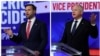 Imagen combinada del candidato republicano a la vicepresidencia, el senador JD Vance (R-OH), en debate con el candidato demócrata a la vicepresidencia, el gobernador de Minnesota, Tim Walz, organizado por CBS en Nueva York, EEUU, el 1 de octubre de 2024.