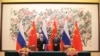 俄罗斯总统普京和中国主席习近平在北京钓鱼台国宾馆的签字仪式上（2014年11月9日）