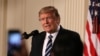 美国总统川普在白宫（2017年1月31日）U.S. President Donald Trump at the White House in Washington, Jan. 31, 2017.